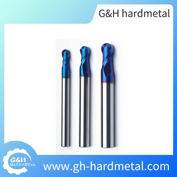 High Quality HRC65 Solid Carbide Ball Nose End Mills with Blue Nano Coating