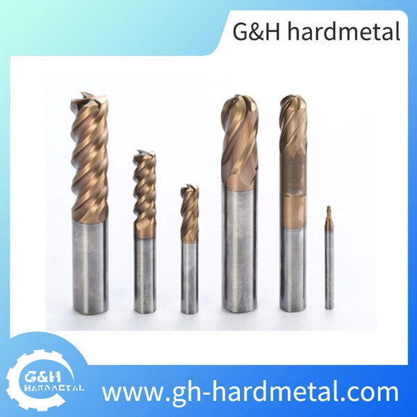 High Performance 2/4 Flute Tungsten Carbide Ball Nose End Mill ho an'ny vy - 副本