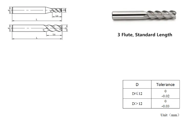 Cemented Carbide Endmill for Aluminum Alloy